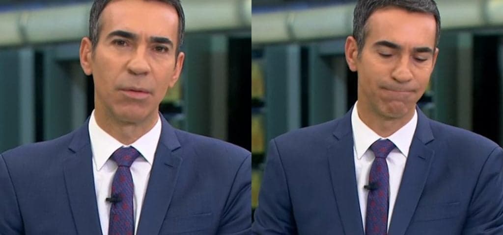 Tralli se emociona ao vivo em jornal