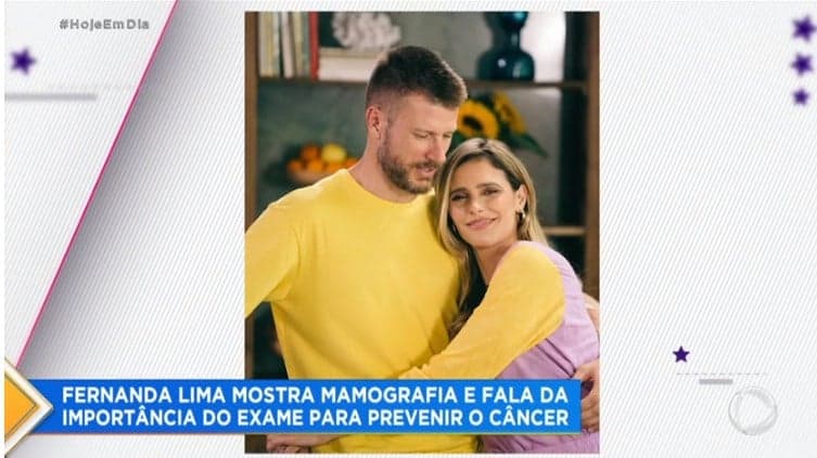 Fernanda Lima foi uma das manchetes do Hoje Em Dia, na Record Fernanda Lima foi uma das manchetes do Hoje Em Dia, na Record