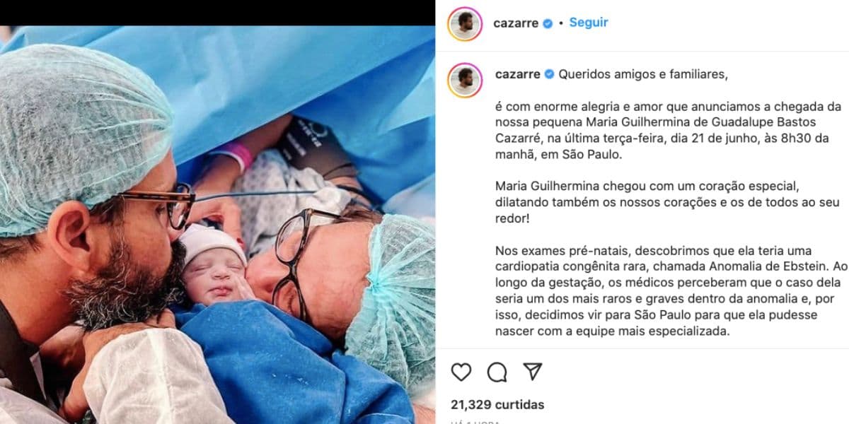 Juliano Cazarré, de Pantanal, vive o pior e filha entra em cirurgia às pressas após parto: "Raro e grave" Juliano Cazarré, de Pantanal, vive o pior e filha entra em cirurgia às pressas após parto: "Raro e grave"