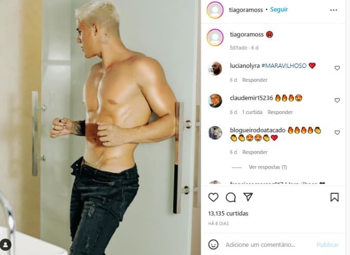 Tiago Ramos desiste de produzir conteúdo adulto (Foto: Reprodução/Instagram) Tiago Ramos desiste de produzir conteúdo adulto (Foto: Reprodução/Instagram)