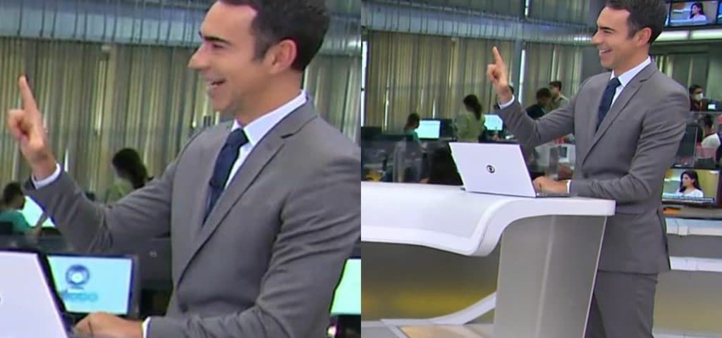 César Tralli faz o "L" e surpreende na Globo