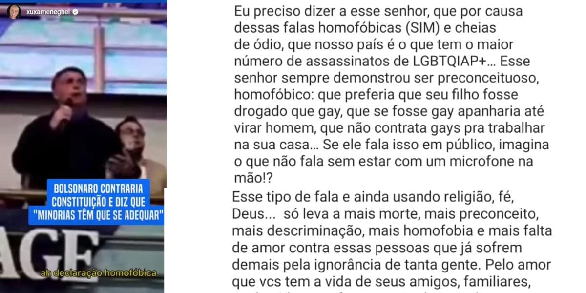 Xuxa Meneghel detona Jair Bolsonaro no Instagram (Reprodução: Instagram) Xuxa Meneghel detona Jair Bolsonaro no Instagram (Reprodução: Instagram)