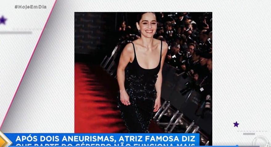 Hoje Em Dia repercutiu luta de Emília Clarke contra sequelas de dois aneurismas Hoje Em Dia repercutiu luta de Emília Clarke contra sequelas de dois aneurismas