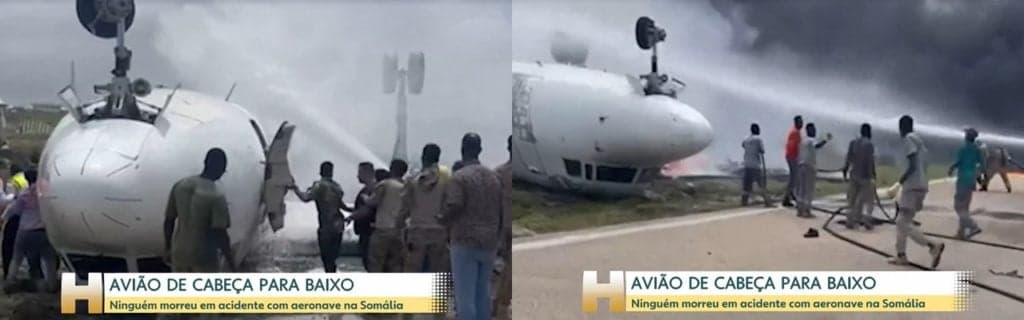 Jornal Hoje mostrou cenas assustadoras de acidente com avião na Somália Jornal Hoje mostrou cenas assustadoras de acidente com avião na Somália