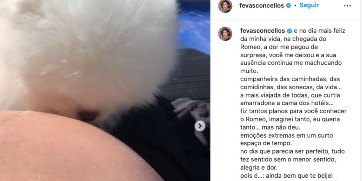 De acordo com atriz, perda de cachorra ainda dói (Reprodução) De acordo com atriz, perda de cachorra ainda dói (Reprodução)
