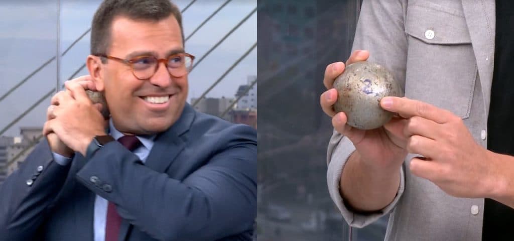 Bocardi ameaçou arremessar uma bola de 2kg no Bom Dia São Paulo Bocardi ameaçou arremessar uma bola de 2kg no Bom Dia São Paulo