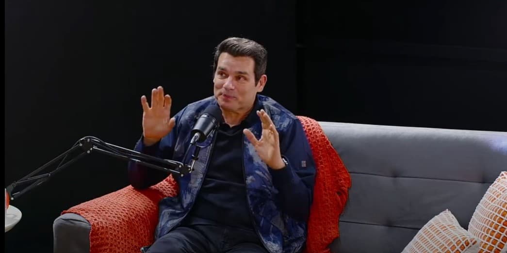 Celso Portiolli durante o Pod é Nosso com Carlos Alberto de Nóbrega Celso Portiolli durante o Pod é Nosso com Carlos Alberto de Nóbrega