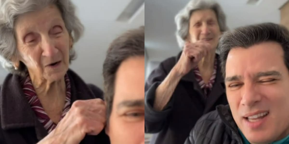 Celso Portiolli levou puxada de orelha da mãe (Foto: Reprodução/Instagram) Celso Portiolli levou puxada de orelha da mãe (Foto: Reprodução/Instagram)