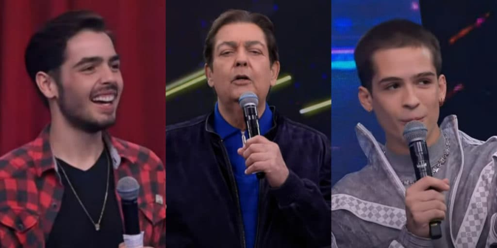 João Guilherme brinca com filho de Faustão na Band