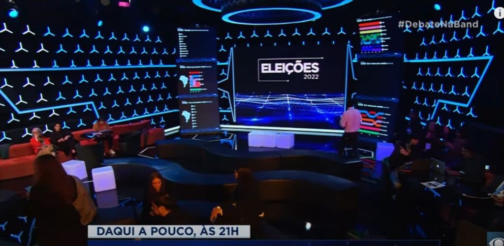 Estúdio da Band ocupou o cenário do 1001 Perguntas, que fica ao lado do estúdio do Melhor da Tarde Estúdio da Band ocupou o cenário do 1001 Perguntas, que fica ao lado do estúdio do Melhor da Tarde