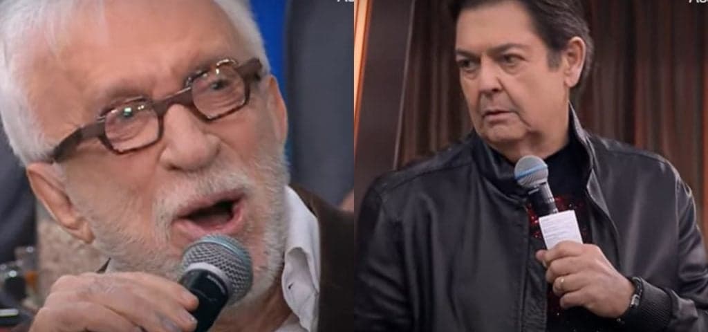 Faustão faz pergunta e toma fora de Moacyr Franco na frente de todos: “Não é da sua conta”