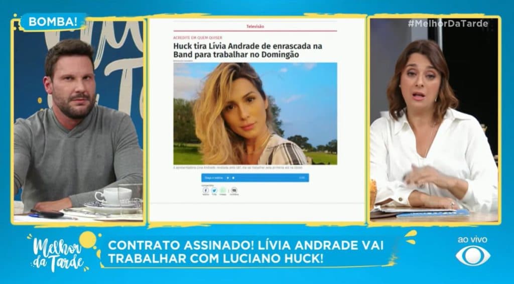 Rafael Pessina e Catia Fonseca comentaram sobre a ida de Livia Andrade pra Globo Rafael Pessina e Catia Fonseca comentaram sobre a ida de Livia Andrade pra Globo