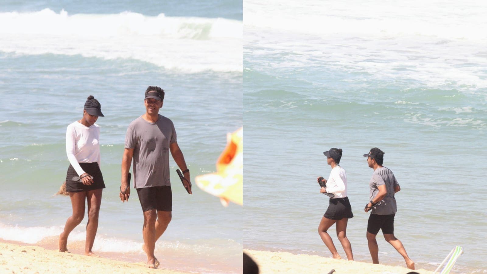 Maju Coutinho e o marido em praia, no Rio de Janeiro (Foto: Reprodução/Dan Delmiro/Ag News/Montagem) Maju Coutinho e o marido em praia, no Rio de Janeiro (Foto: Reprodução/Dan Delmiro/Ag News/Montagem)