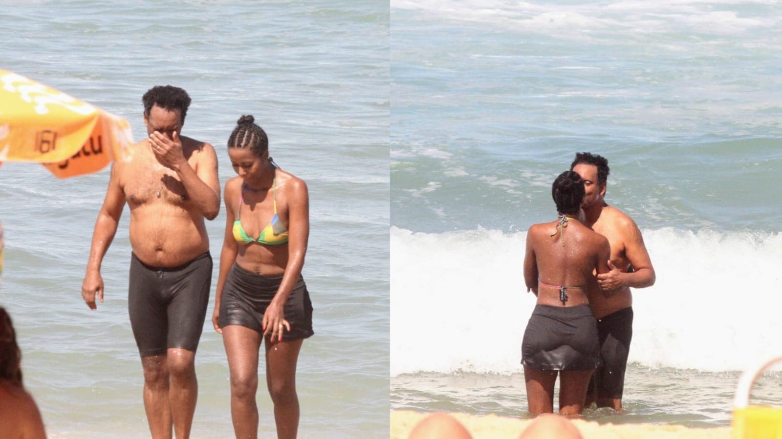 Maju Coutinho e o marido em praia, no Rio de Janeiro (Foto: Reprodução/Dan Delmiro/Ag News/Montagem) Maju Coutinho e o marido em praia, no Rio de Janeiro (Foto: Reprodução/Dan Delmiro/Ag News/Montagem)