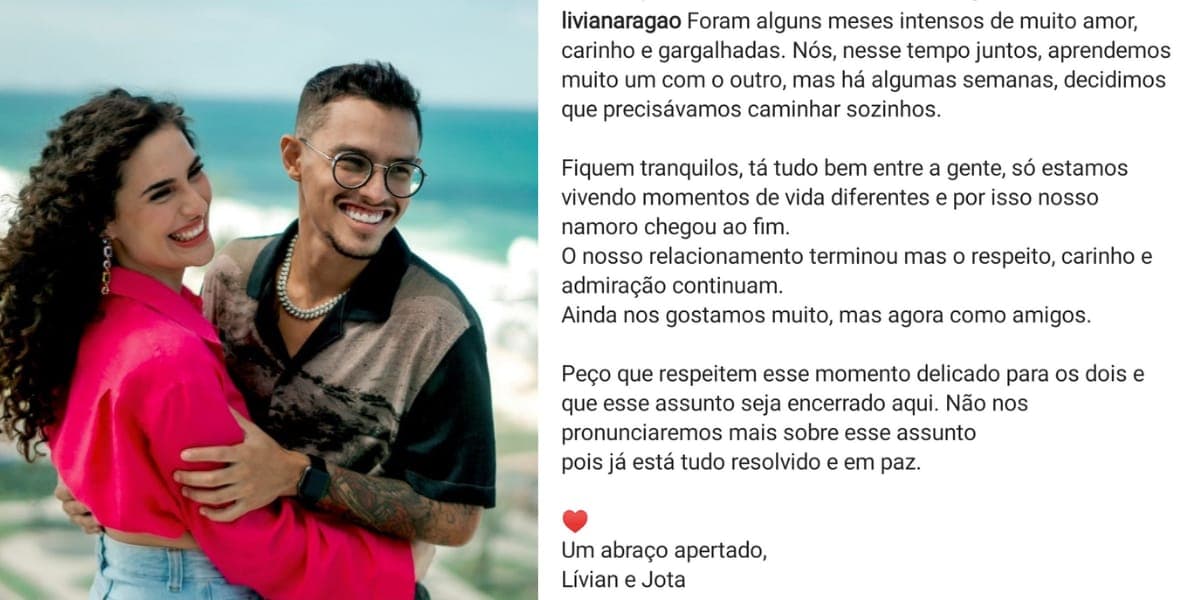 Lívian Aragão nuncia término de namoro com João Victor (Foto: Instagram) Lívian Aragão nuncia término de namoro com João Victor (Foto: Instagram)