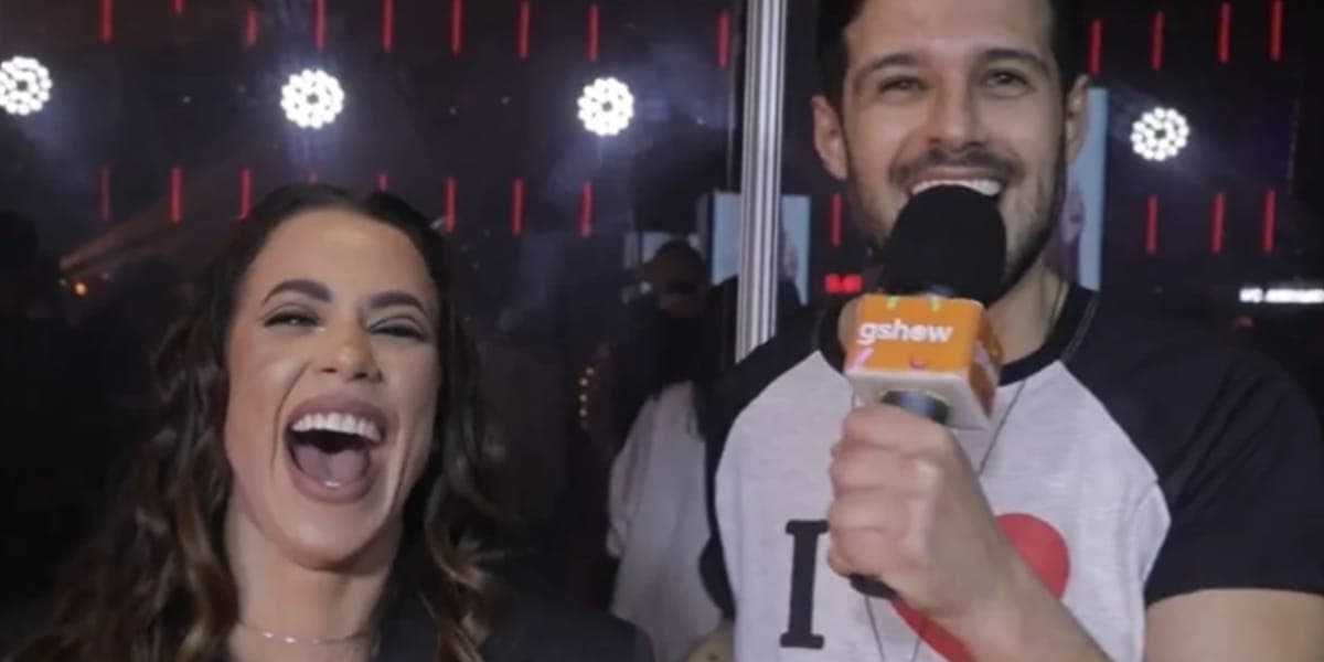 Larissa Tomásiada investida em Rodrigo Mussi durante entrevista (Reprodução: Gshow) Larissa Tomásiada investida em Rodrigo Mussi durante entrevista (Reprodução: Gshow)