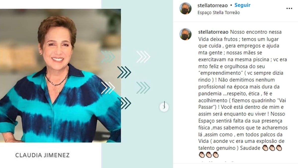 Ex companheira de Claudia Jimenez, Stella Torreão, expõe forte relato após morte da atriz Ex companheira de Claudia Jimenez, Stella Torreão, expõe forte relato após morte da atriz