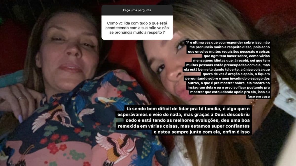 Aysha, filha de Simony, se manifesta sobre doença da mãe (Foto: Reprodução/Instagram) Aysha, filha de Simony, se manifesta sobre doença da mãe (Foto: Reprodução/Instagram)
