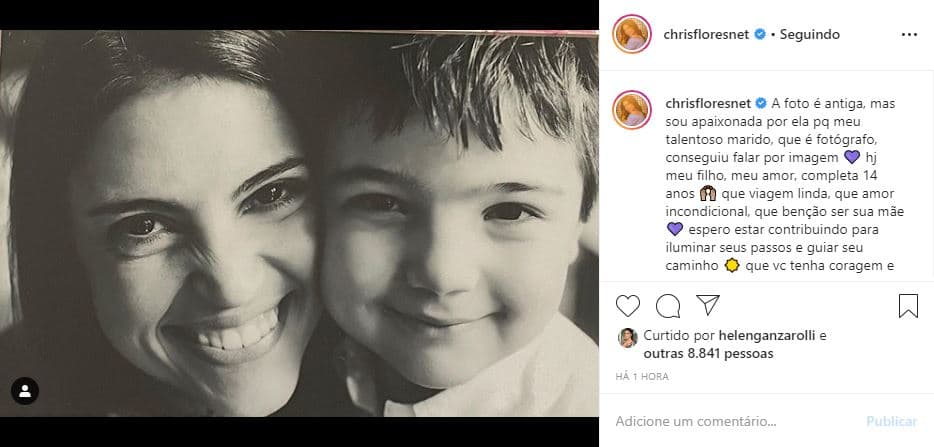Chris Flores homenageia Gabriel em seu aniversário (Foto: Reprodução/Instagram) Chris Flores homenageia Gabriel em seu aniversário (Foto: Reprodução/Instagram)