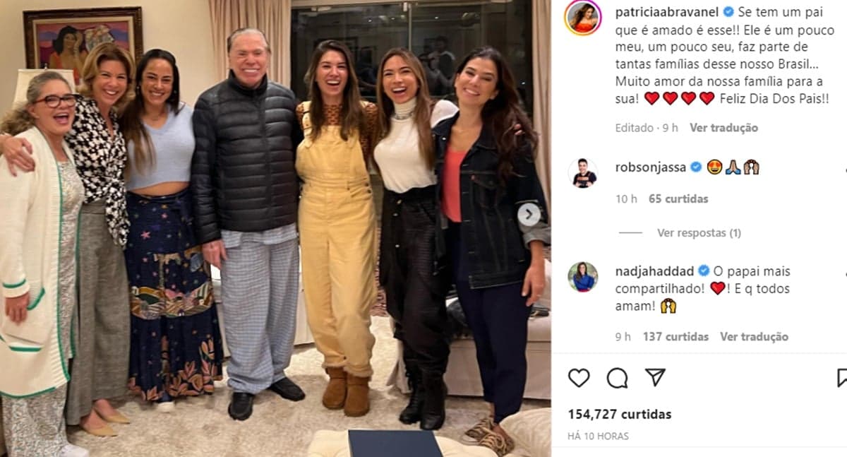 Patrícia Abravanel publica foto com Silvio Santos, com aparência impressionante, ao lado das irmãs no Dia dos Pais Patrícia Abravanel publica foto com Silvio Santos, com aparência impressionante, ao lado das irmãs no Dia dos Pais