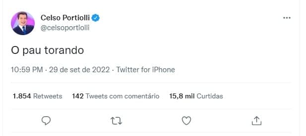 Celso Portiolli comentou o debate da Globo em tempo real no Twitter Celso Portiolli comentou o debate da Globo em tempo real no Twitter
