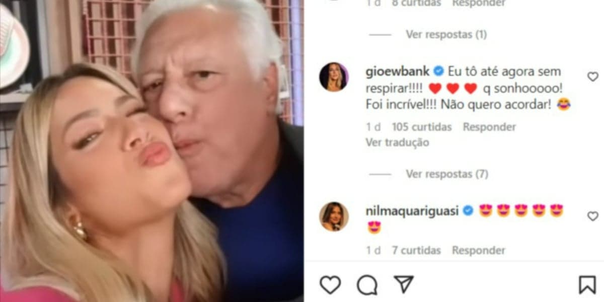 Gio Ewbank entrevistou Antonio Fagundes no "Quem Pode, Pod" (Foto: Reprodução/Instagram) Gio Ewbank entrevistou Antonio Fagundes no "Quem Pode, Pod" (Foto: Reprodução/Instagram)