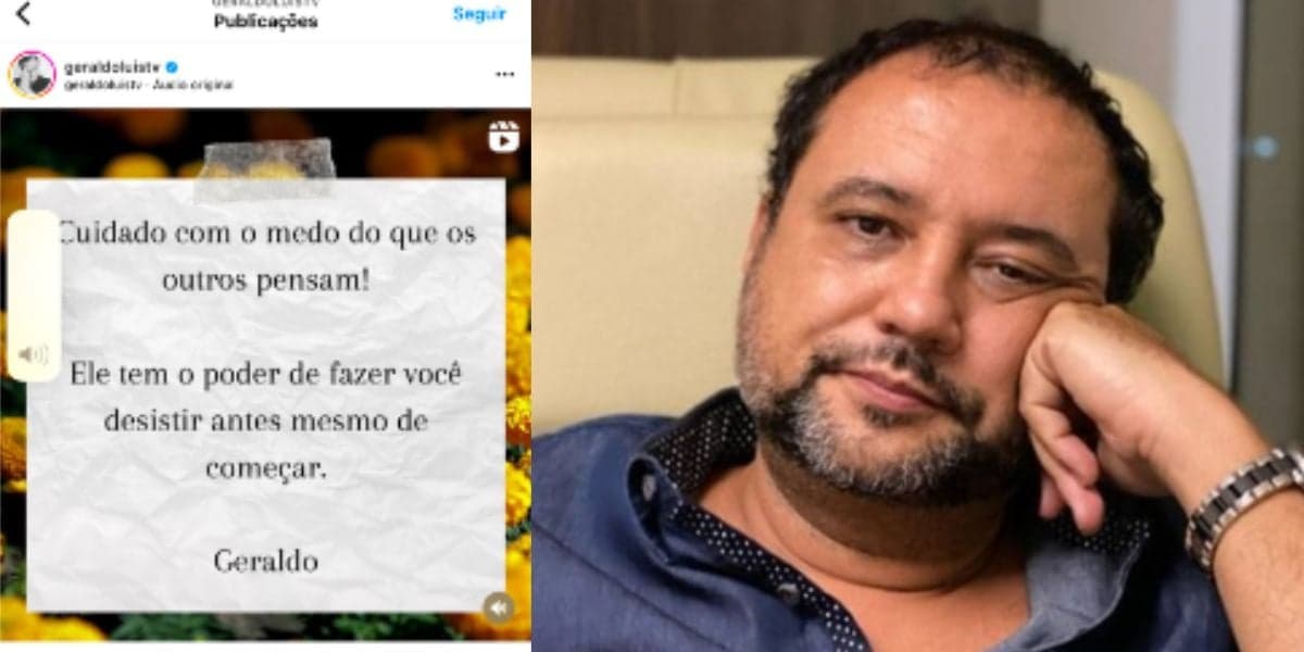 Geraldo Luís choca a todos compartilhar recado enigmático nas redes sociais Geraldo Luís choca a todos compartilhar recado enigmático nas redes sociais
