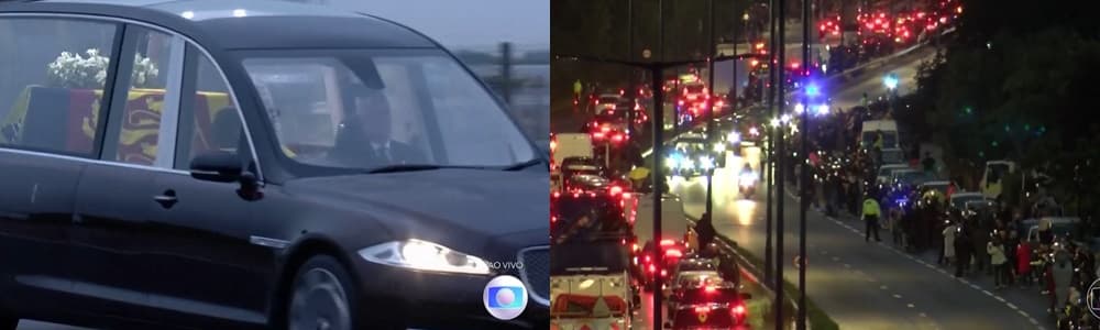 Globo exibiu imagens do cortejo ao corpo da rainha Globo exibiu imagens do cortejo ao corpo da rainha