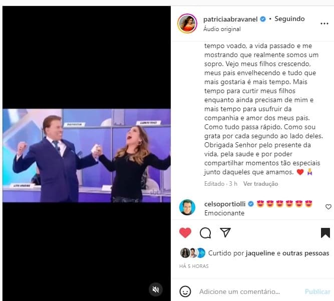 Patrícia Abravanel fez um texto emocionante com um vídeo de Silvio Santos Patrícia Abravanel fez um texto emocionante com um vídeo de Silvio Santos