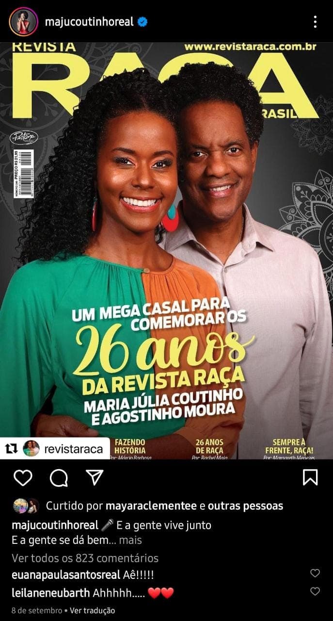 Publicação de Maju Coutinho (Foto: Divulgação) Publicação de Maju Coutinho (Foto: Divulgação)