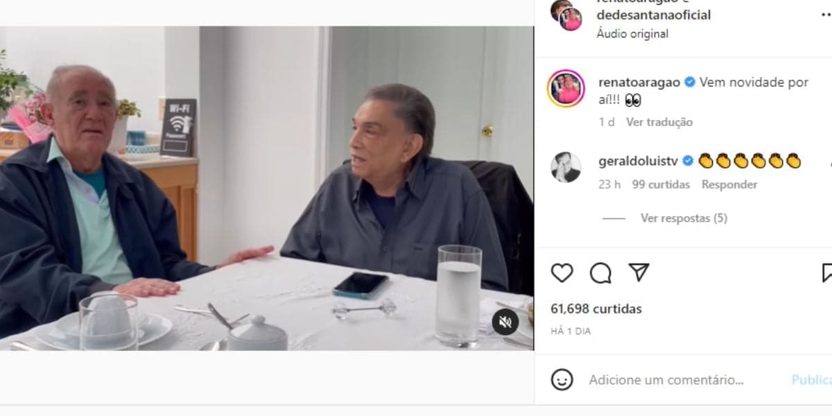 Renato Aragão e Dedé aparecem em vídeo Renato Aragão e Dedé aparecem em vídeo