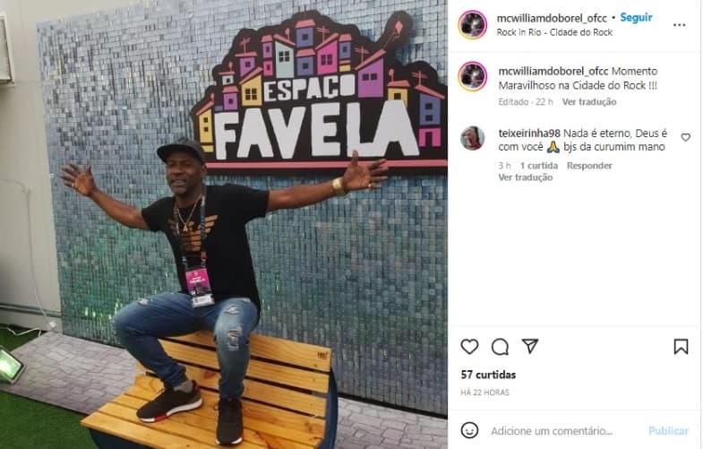 Cantor William do Borel foi preso após se apresentar no Rock in Rio (Foto: Reproduçãoi/Instagram) Cantor William do Borel foi preso após se apresentar no Rock in Rio (Foto: Reproduçãoi/Instagram)