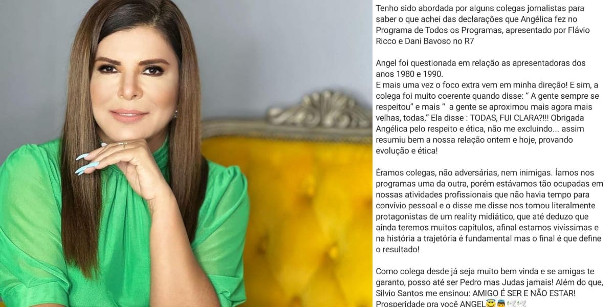 Mara Maravilha faz pronunciamento em suas redes sociais, após declaração de Angélica (Reprodução: Instagram) Mara Maravilha faz pronunciamento em suas redes sociais, após declaração de Angélica (Reprodução: Instagram)