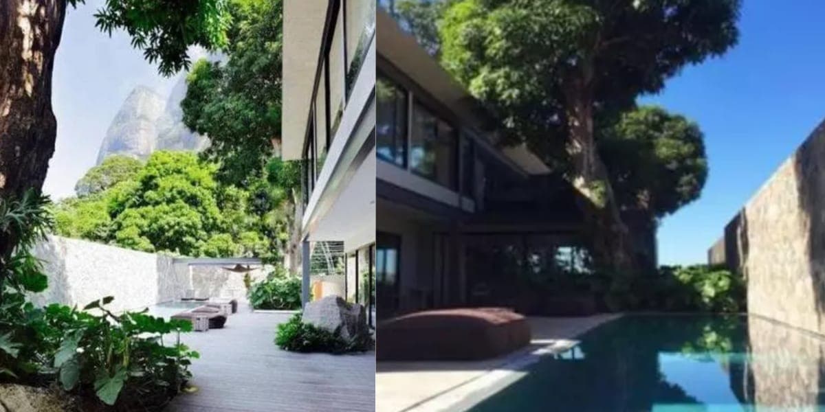 Área de lazer ao ar livre e piscina da mansão de Carolina Dieckmann (Reprodução: Youtube) Área de lazer ao ar livre e piscina da mansão de Carolina Dieckmann (Reprodução: Youtube)