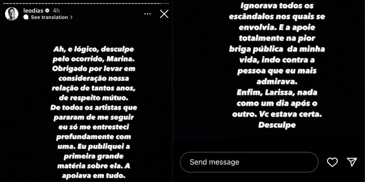 Leo Dias utiliza suas redes sociais para fazer um desabafo sobre Ludmilla e defender Anitta (Reprodução: Instagram) Leo Dias utiliza suas redes sociais para fazer um desabafo sobre Ludmilla e defender Anitta (Reprodução: Instagram)