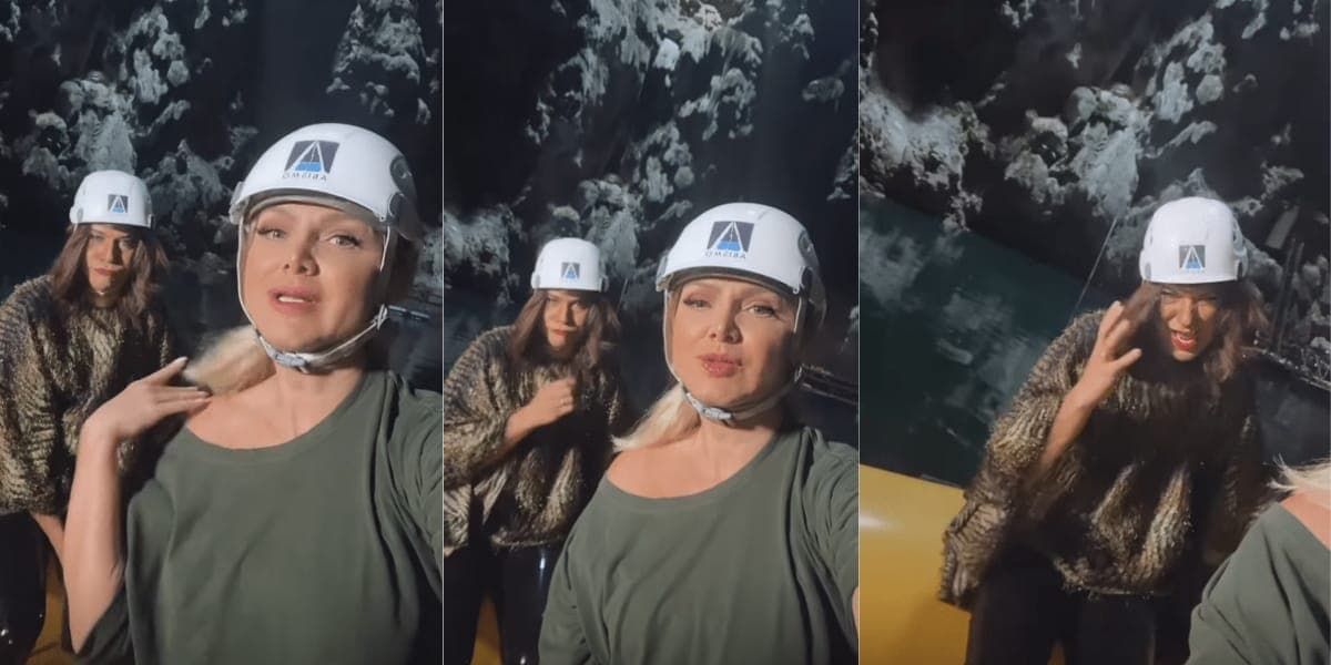 Eliana e Narcisa encaram uma grande aventura ao entrarem dentro de um abismo (Reprodução: Instagram) Eliana e Narcisa encaram uma grande aventura ao entrarem dentro de um abismo (Reprodução: Instagram)