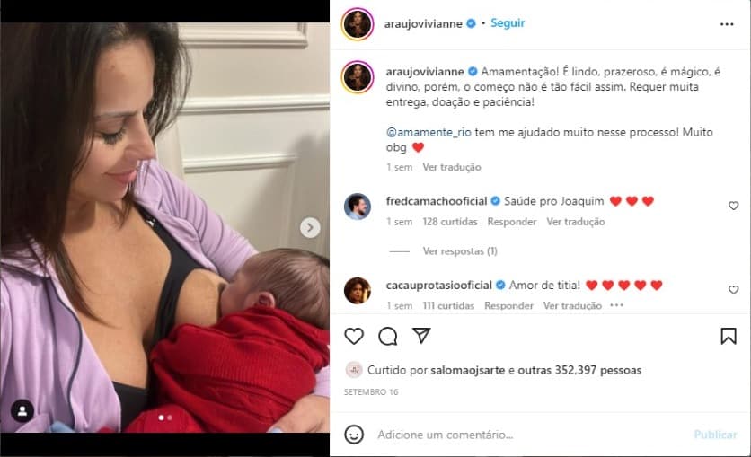 Viviane Araújo em momento mágico com Joaquim (Foto: Reprodução/Instagram) Viviane Araújo em momento mágico com Joaquim (Foto: Reprodução/Instagram)