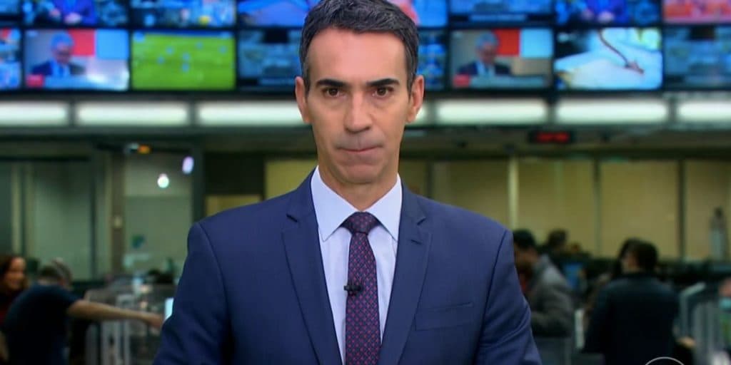 César Tralli inicia Jornal Hoje com notícia de prisão e revolta é exposta ao Brasil: "Tentou atirar"