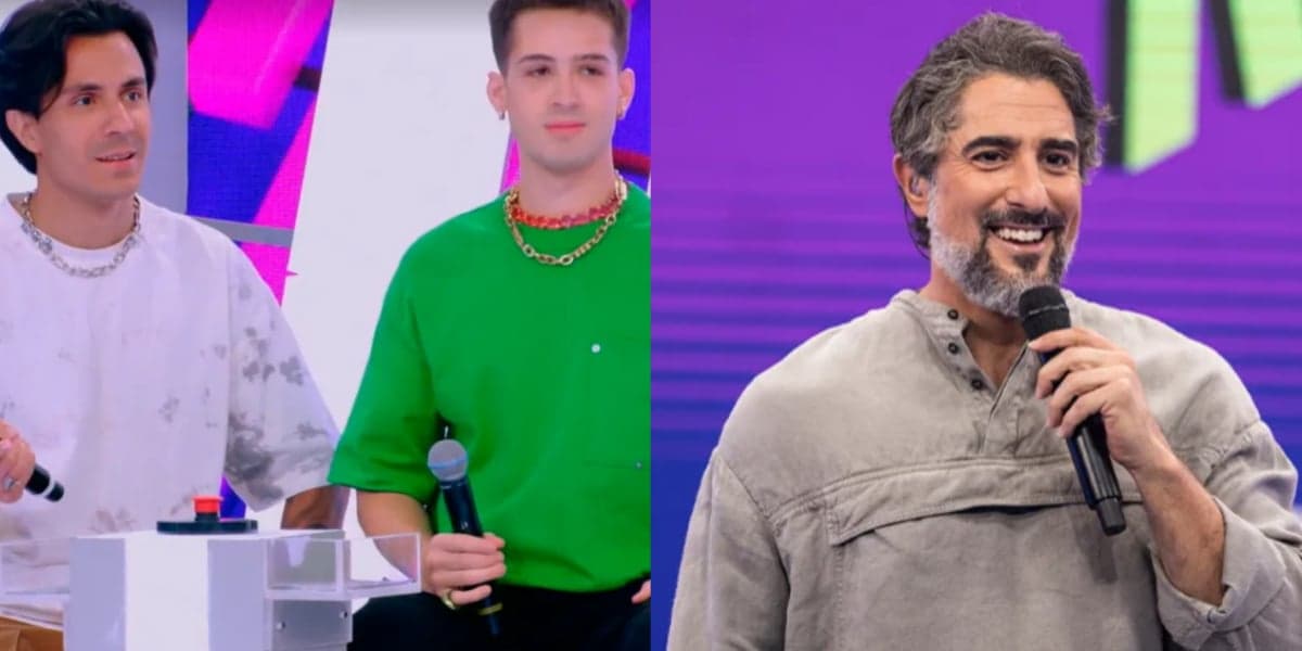 Pe Lu e João Guilherme e Marcos Mion — Foto: Globo Pe Lu e João Guilherme e Marcos Mion — Foto: Globo