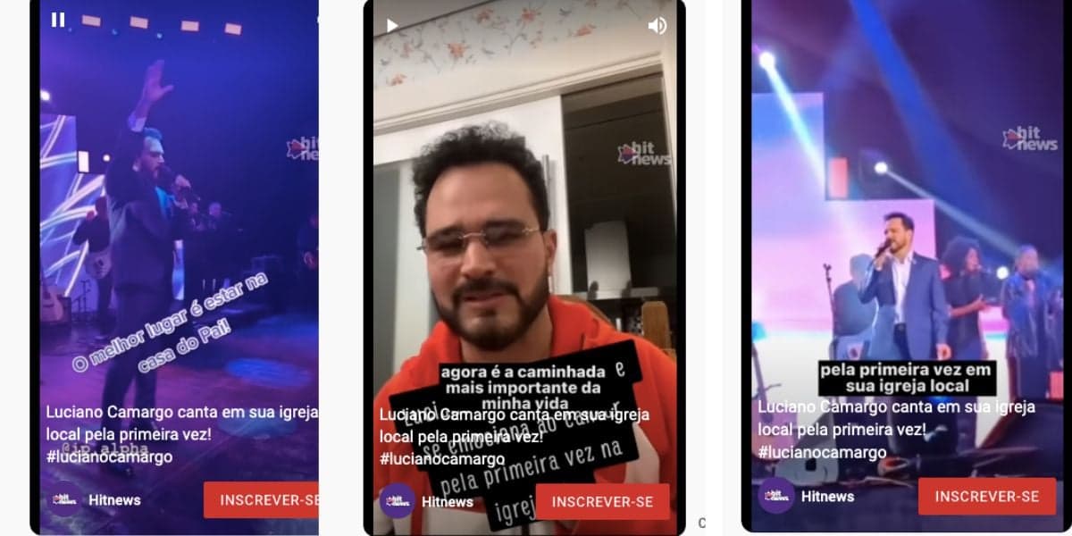 Luciano Camargo se emociona em show (Reprodução) Luciano Camargo se emociona em show (Reprodução)
