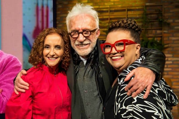 Gorete Milagres, Moacyr Franco e Valéria Vitoriano no Nóis na Firma, da Band (Foto: Reprodução) Gorete Milagres, Moacyr Franco e Valéria Vitoriano no Nóis na Firma, da Band (Foto: Reprodução)