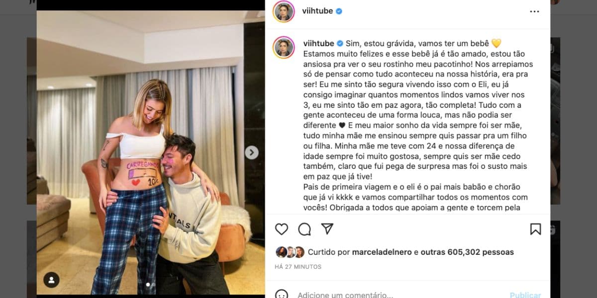 Viih Tube faz anúncio de gravidez (Reprodução) Viih Tube faz anúncio de gravidez (Reprodução)