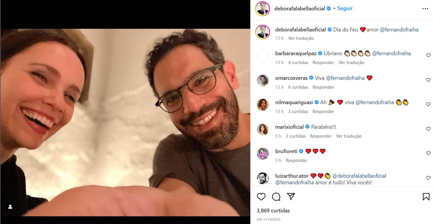 Postagem de Debora Falabella nas suas redes sociais (Foto Reprodução/Instagram) Postagem de Debora Falabella nas suas redes sociais (Foto Reprodução/Instagram)