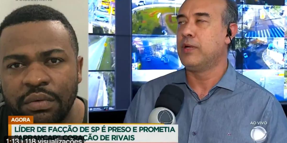 Líder de facção fazia vítimas e arrancava seus corações, de acordo com o "Cidade Alerta" (Foto: Reprodução/Record) Líder de facção fazia vítimas e arrancava seus corações, de acordo com o "Cidade Alerta" (Foto: Reprodução/Record)