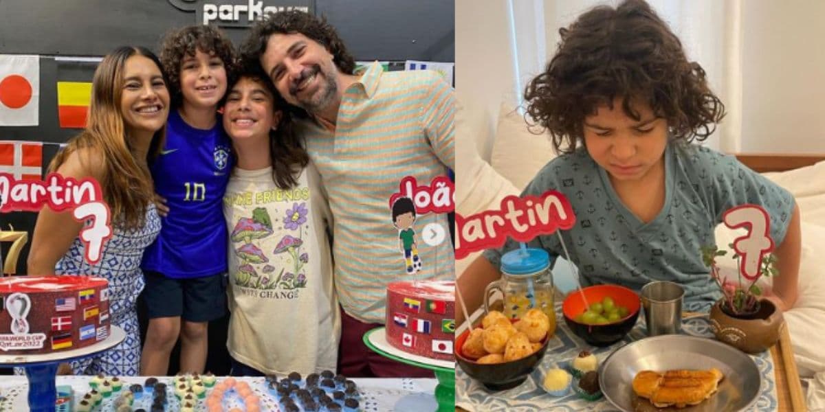 Atriz Dira Paes e sua família em comemoração ao aniversário de 7 anos do seu filho Martin - Reprodução Atriz Dira Paes e sua família em comemoração ao aniversário de 7 anos do seu filho Martin - Reprodução
