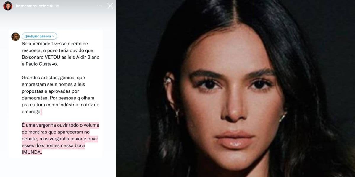 Neymar se posiciona a favor do atual presidente e Bruna Marquezine faz postagem em seguida Neymar se posiciona a favor do atual presidente e Bruna Marquezine faz postagem em seguida