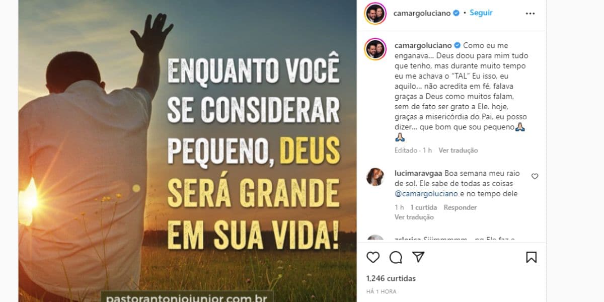 Luciano - desabafo - Instagram Luciano - desabafo - Instagram