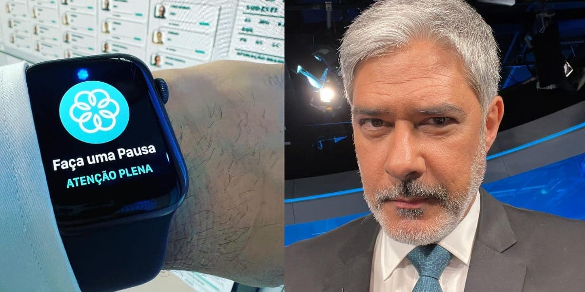 Relógio de William Bonner pede para ele fazer uma pausa do meio da cobertura das eleições (Reprodução: Instagram) Relógio de William Bonner pede para ele fazer uma pausa do meio da cobertura das eleições (Reprodução: Instagram)