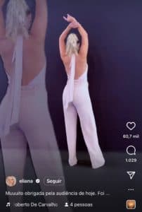 Vídeo publicado pela apresentadora (Instagram) Vídeo publicado pela apresentadora (Instagram)
