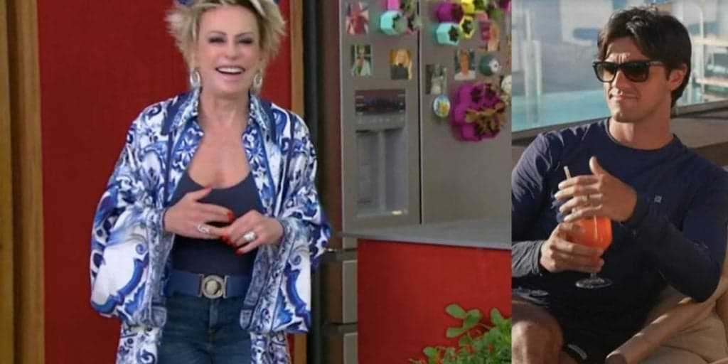 Ana Maria recebe visita de globais, pede beijo ao vivo e Rodrigo Simas é exposto: "Faz o coração bater"